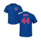 MLB Nike Chicago Cubs #44 Anthony Rizzo Royal Blue Name & Number T-Shirt