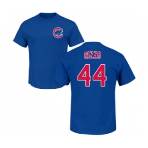 MLB Nike Chicago Cubs #44 Anthony Rizzo Royal Blue Name & Number T-Shirt