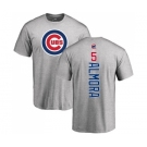 MLB Nike Chicago Cubs #5 Albert Almora Jr Ash Backer T-Shirt