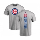 MLB Nike Chicago Cubs #62 Jose Quintana Ash Backer T-Shirt