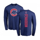 MLB Nike Chicago Cubs #70 Joe Maddon Royal Blue Backer Long Sleeve T-Shirt