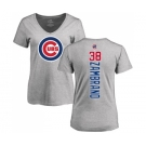 MLB Women's Nike Chicago Cubs #38 Carlos Zambrano Ash Backer T-Shirt