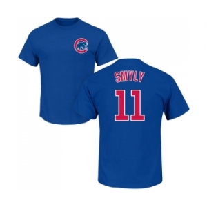 MLB Nike Chicago Cubs #11 Drew Smyly Royal Blue Name & Number T-Shirt