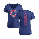 MLB Women's Nike Chicago Cubs #11 Drew Smyly Royal Blue Backer T-Shirt