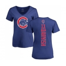 MLB Women's Nike Chicago Cubs #11 Yu Darvish Royal Blue Backer T-Shirt