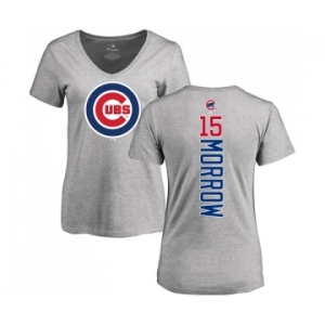 MLB Women's Nike Chicago Cubs #15 Brandon Morrow Ash Backer T-Shirt