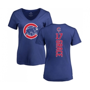 MLB Women's Nike Chicago Cubs #17 Mark Grace Royal Blue Backer T-Shirt