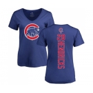 MLB Women's Nike Chicago Cubs #28 Kyle Hendricks Royal Blue Backer T-Shirt