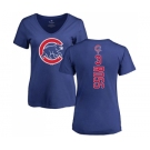 MLB Women's Nike Chicago Cubs #3 David Ross Royal Blue Backer T-Shirt