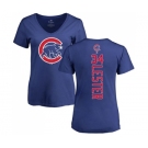 MLB Women's Nike Chicago Cubs #34 Jon Lester Royal Blue Backer T-Shirt