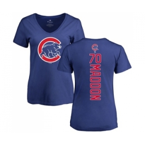 MLB Women's Nike Chicago Cubs #70 Joe Maddon Royal Blue Backer T-Shirt