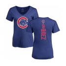 MLB Women's Nike Chicago Cubs #9 Javier Baez Royal Blue Backer T-Shirt
