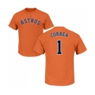 MLB Nike Houston Astros #1 Carlos Correa Orange Name & Number T-Shirt