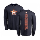 MLB Nike Houston Astros #10 Yuli Gurriel Navy Blue Backer Long Sleeve T-Shirt