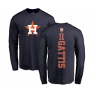 MLB Nike Houston Astros #11 Evan Gattis Navy Blue Backer Long Sleeve T-Shirt