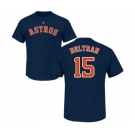 MLB Nike Houston Astros #15 Carlos Beltran Navy Blue Name & Number T-Shirt