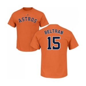 MLB Nike Houston Astros #15 Carlos Beltran Orange Name & Number T-Shirt