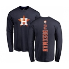 MLB Nike Houston Astros #2 Alex Bregman Navy Blue Backer Long Sleeve T-Shirt