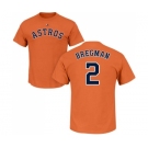 MLB Nike Houston Astros #2 Alex Bregman Orange Name & Number T-Shirt