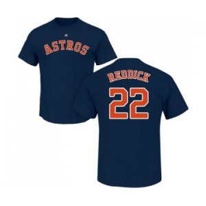MLB Nike Houston Astros #22 Josh Reddick Navy Blue Name & Number T-Shirt
