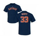 MLB Nike Houston Astros #33 Mike Scott Navy Blue Name & Number T-Shirt