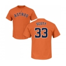 MLB Nike Houston Astros #33 Mike Scott Orange Name & Number T-Shirt