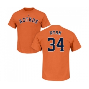 MLB Nike Houston Astros #34 Nolan Ryan Orange Name & Number T-Shirt