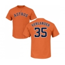 MLB Nike Houston Astros #35 Justin Verlander Orange Name & Number T-Shirt