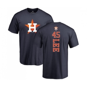 MLB Nike Houston Astros #45 Carlos Lee Navy Blue Backer T-Shirt