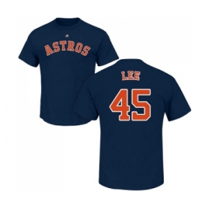 MLB Nike Houston Astros #45 Carlos Lee Navy Blue Name & Number T-Shirt