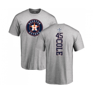 MLB Nike Houston Astros #45 Gerrit Cole Ash Backer T-Shirt