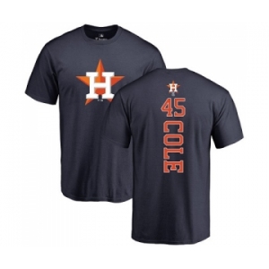 MLB Nike Houston Astros #45 Gerrit Cole Navy Blue Backer T-Shirt