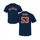 MLB Nike Houston Astros #53 Ken Giles Navy Blue Name & Number T-Shirt