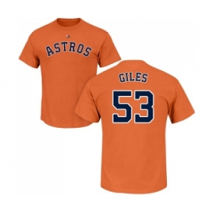 MLB Nike Houston Astros #53 Ken Giles Orange Name & Number T-Shirt