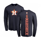 MLB Nike Houston Astros #6 Jake Marisnick Navy Blue Backer Long Sleeve T-Shirt