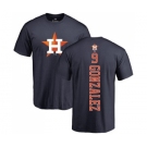 MLB Nike Houston Astros #9 Marwin Gonzalez Navy Blue Backer T-Shirt