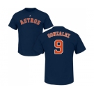 MLB Nike Houston Astros #9 Marwin Gonzalez Navy Blue Name & Number T-Shirt