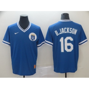 Men Nike Kansas City Royals #16 Bo Jackson Blue M&N MLB Jersey