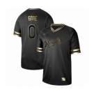 Men's Kansas City Royals #0 Terrance Gore Authentic Black Gold Fashion Baseball Jersey