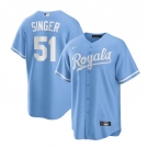 Men's Kansas City Royals #51 Brady Singer Light Blue Stitched Baseball Jersey