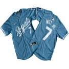 Men's Kansas City Royals #7 Bobby Witt Jr Number Light Blue Limited Stitched Jersey