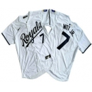 Men's Kansas City Royals #7 Bobby Witt Jr Number White Black Name Limited Stitched Jersey
