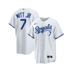 Men's Kansas City Royals #7 Bobby Witt Jr. White Cool Base Stitched Jersey