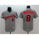 Men's Kansas City Royals #8 Mike Moustakas Gray Fashion Stars & Stripes FlexBase Player Jersey