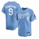 Men's Kansas City Royals #9 Vinnie Pasquantino Light Blue Alternate Limited Stitched Baseball Jersey