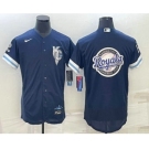 Men's Kansas City Royals Big Logo 2022 Navy Blue City Connect Flex Base Stitched Jerseys