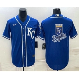 Men's Kansas City Royals Big Logo Light Blue Stitched MLB Cool Base Nike Jerseys