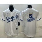 Men's Kansas City Royals Big Logo White Stitched MLB Cool Base Nike Jerseys