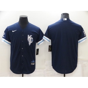 Men's Kansas City Royals Blank 2022 Navy City Connect Cool Base Stitched Jersey