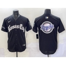 Men's Kansas City Royals Team Big Logo Black 'Gothic Crown Edition' Vapor Premier Limited Stitched Baseball Jersey